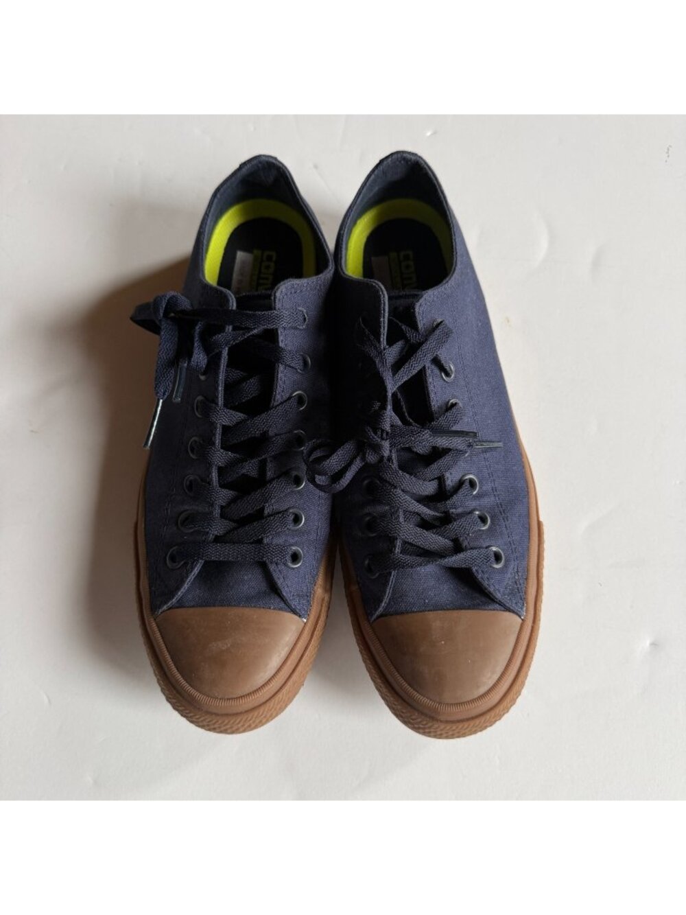 CONVERSE All Star II Low Top Navy Canvas Gum Sneakers - Mens US 10.5 - 155500C